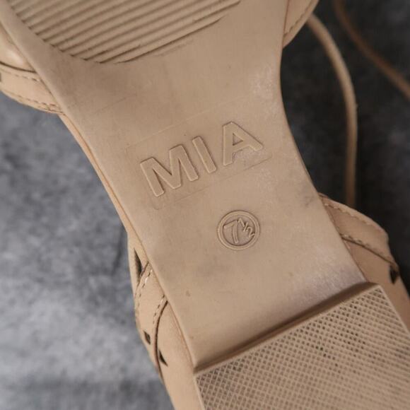 MIA Shoes Womens 7.5 Flats Norine Ankle Tie D'Orsay Cutout Fashion Almond Toe - Picture 12 of 15